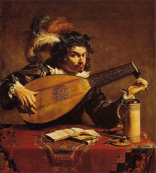Theodoor Rombouts The Lute Player France oil painting art